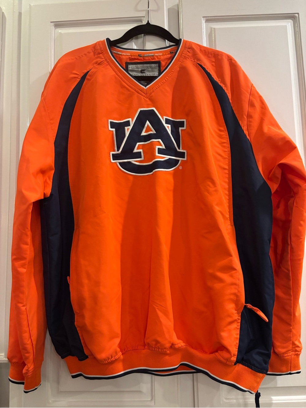 Colosseum Athletics Auburn Tigers Pullover Windbreaker in Orange with Navy Trim